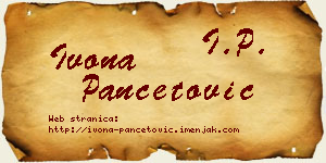 Ivona Pančetović vizit kartica